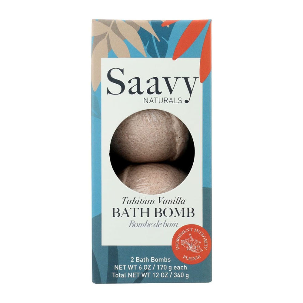 Saavy Naturals Bath Bomb, Tahitian Vanilla, 12 Oz